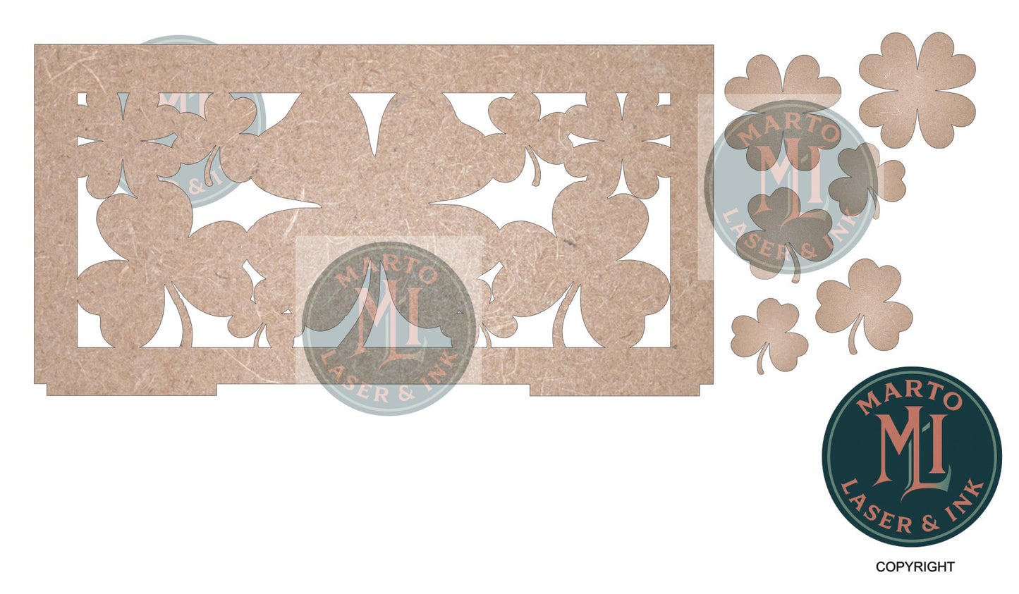 Shamrock Small Bench Interchangeable Back insert DIGITAL # 9012 Laser Cut SVG File – Instant Download