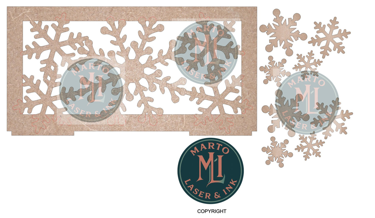 Snowflake winter Small Bench Interchangeable Back insert DIGITAL # 9014 Laser Cut SVG File – Instant Download