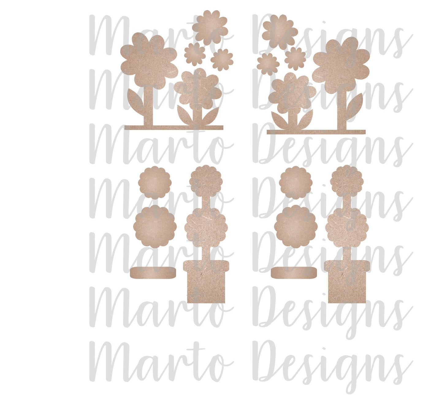 Stackable Add Ons Daisy and tree # 1203 DIGITAL INTERCHANGEABLE Laser Cut SVG File – Instant Download