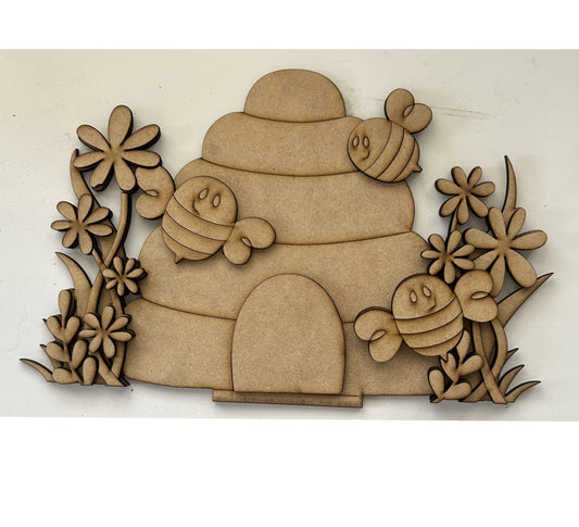 BEES - # 1117 INSERT FOR INTERCHANGEABLE WOOD  Wood Laser Blank | DIY Craft Cutout | Paint-Ready