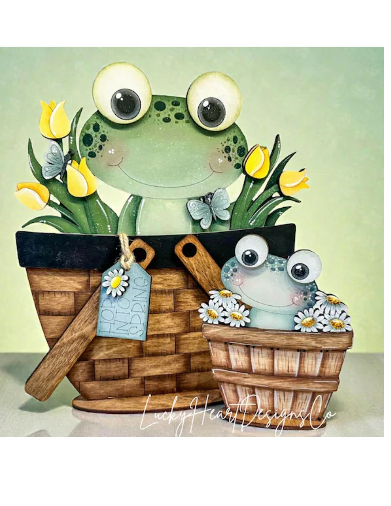 Frog Large- # 1119 INSERT FOR INTERCHANGEABLE WOOD  Wood Laser Blank | DIY Craft Cutout | Paint-Ready