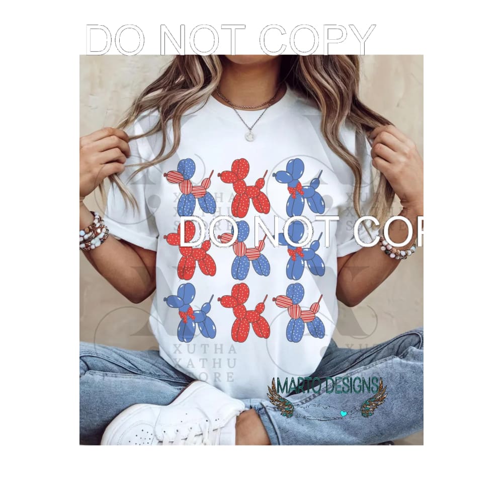 Balloon dogs America USA # 11 Sublimation transfers - Heat