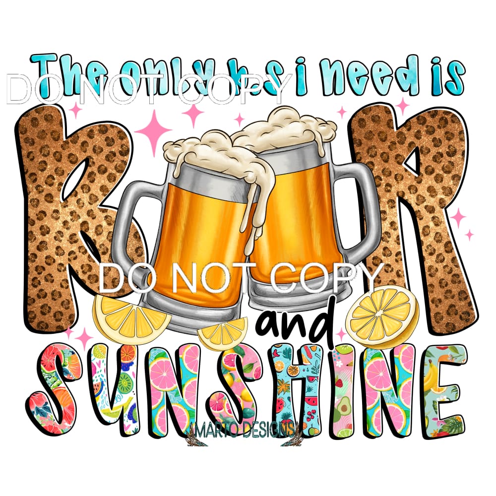 Beer And Sunshine #11463 Sublimation transfers - Heat