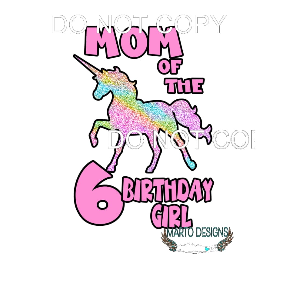Birthday Girl Unicorn Custom Name Mom dad sister