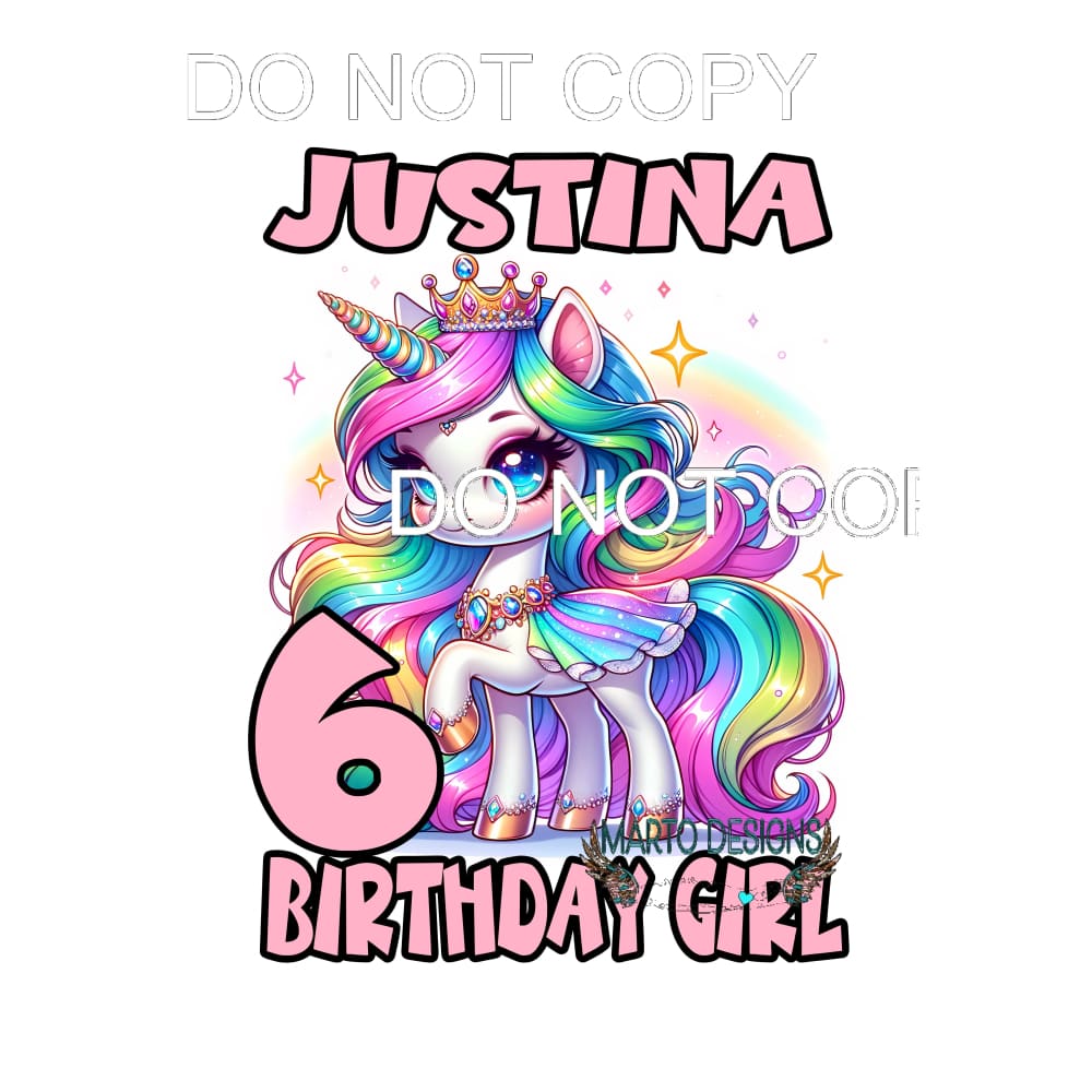Birthday Girl Unicorn Mom dad sister etc of the if name
