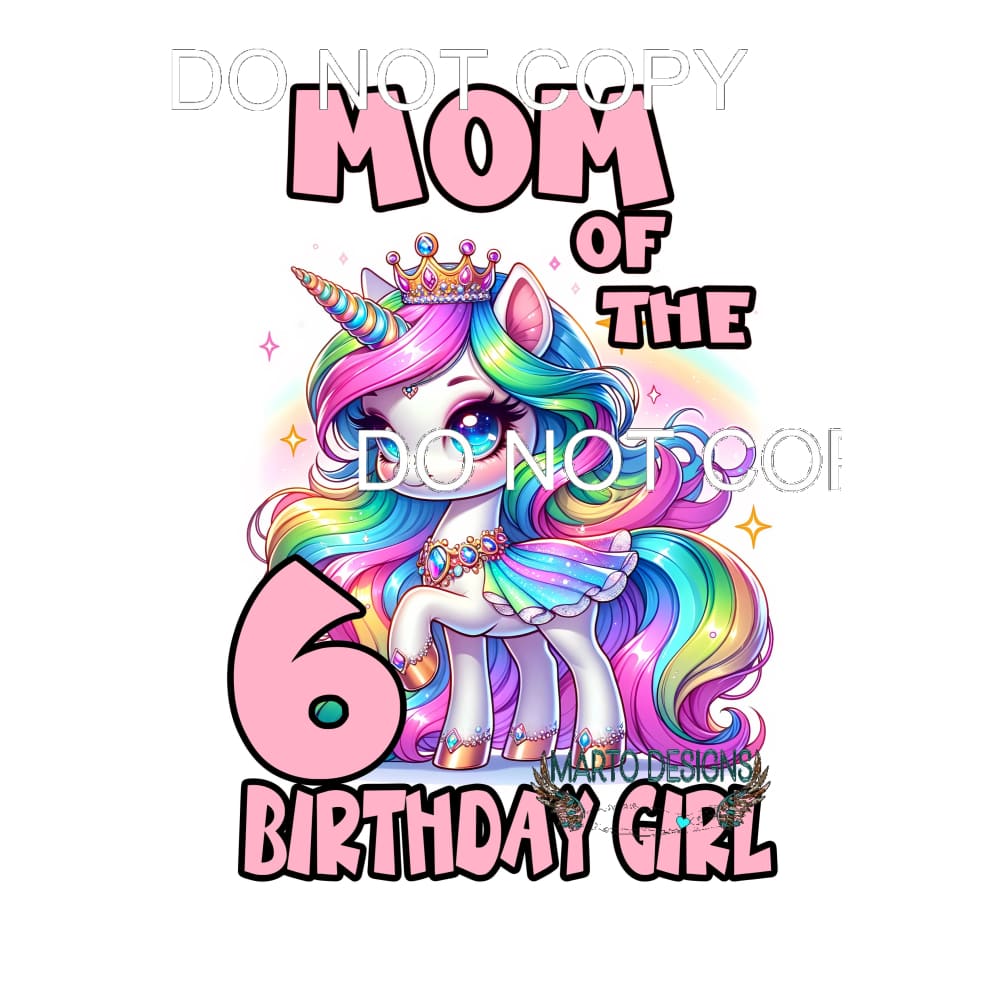 Birthday Girl Unicorn Mom dad sister etc of the if name