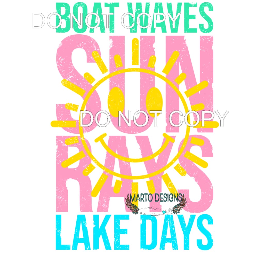 Boat Waves Sun Rays #11394 Sublimation transfers - Heat