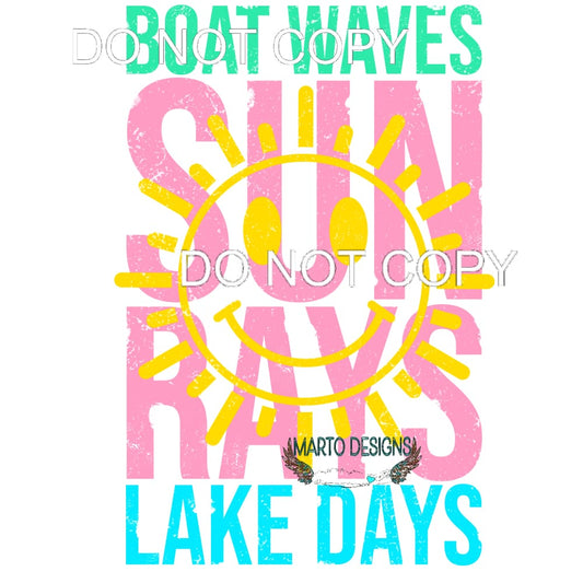 Boat Waves Sun Rays #11394 Sublimation transfers - Heat