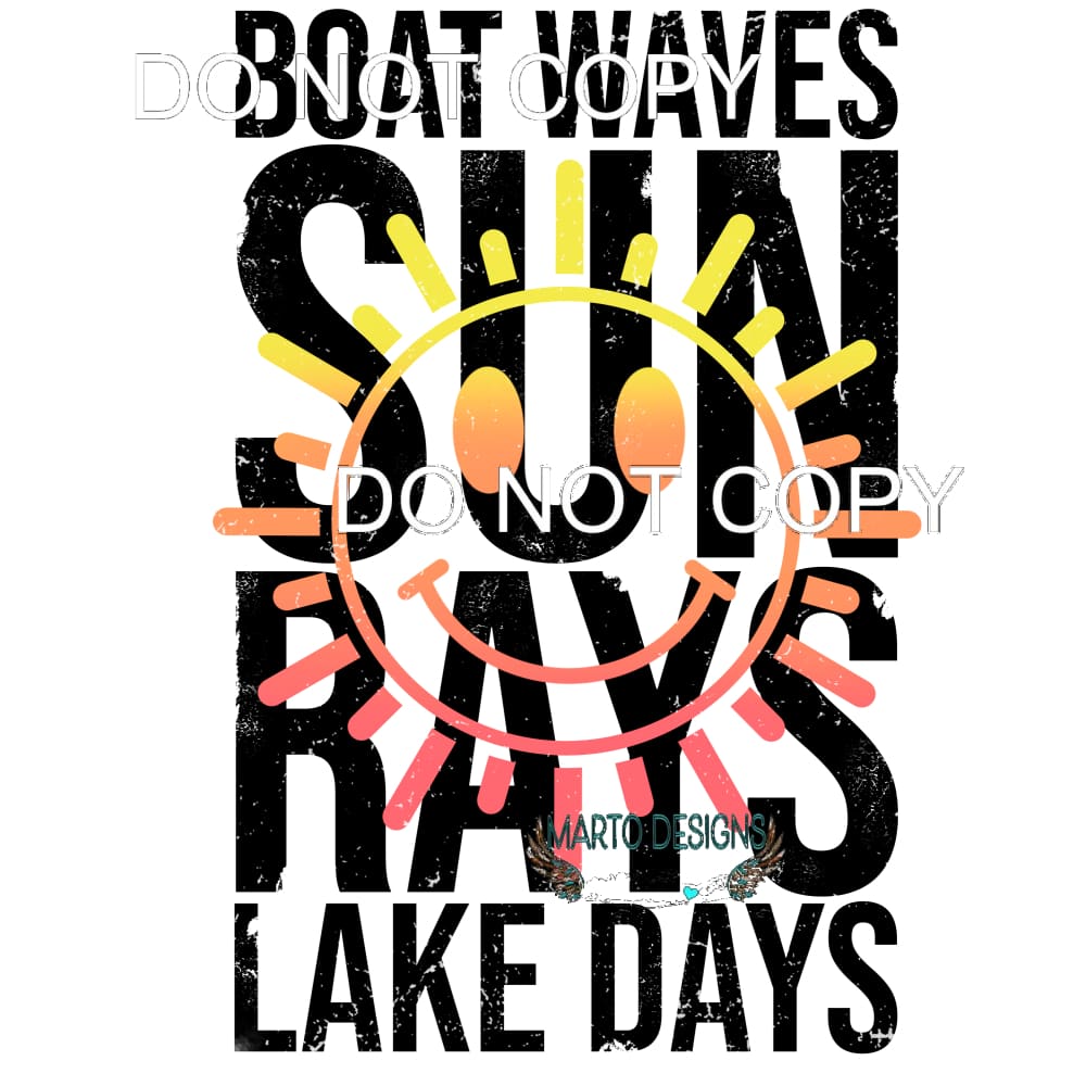 Boat Waves Sun Rays #11395 Sublimation transfers - Heat