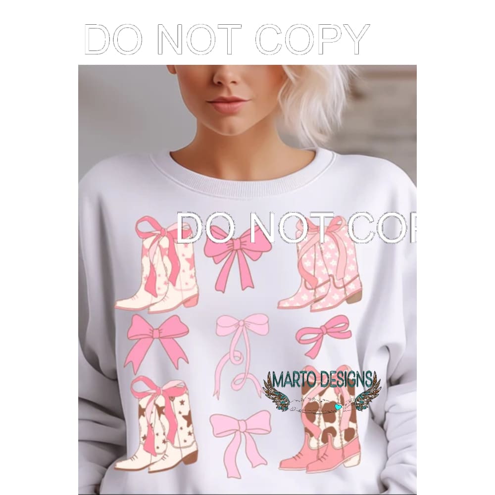 Boots and Bows # 1009 Sublimation transfers - Heat Transfer