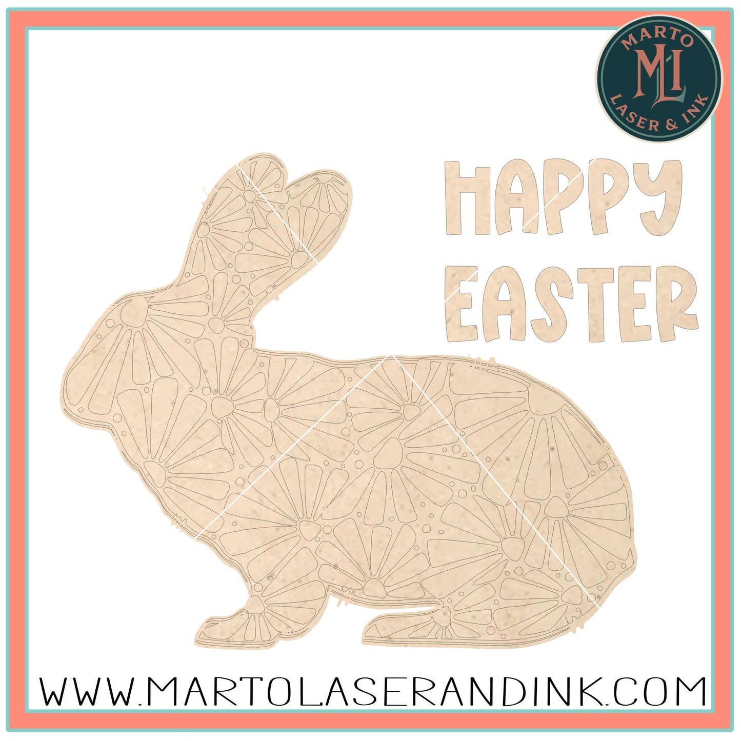 Hoppy Easter Door Hanger # 006  Wood Laser Blank | DIY Craft Cutout | Paint-Ready