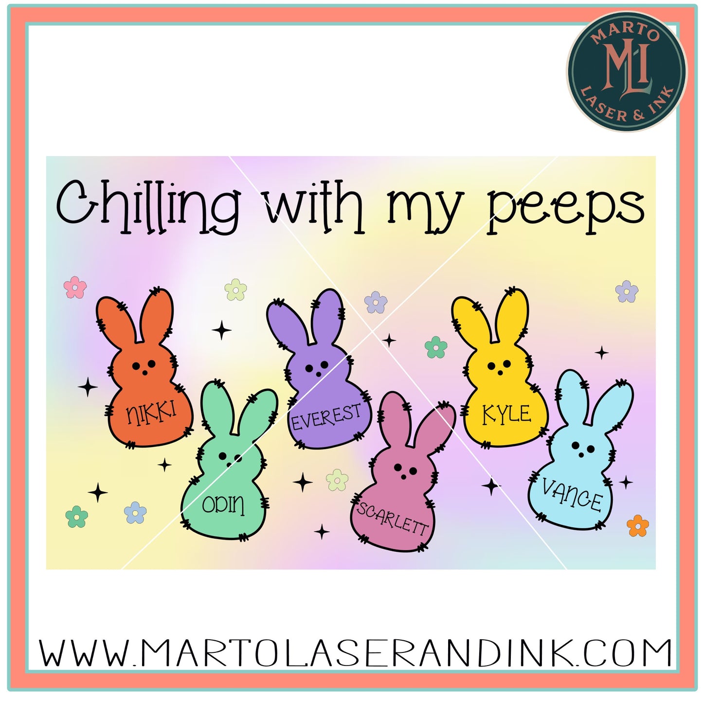 chillin with my peeps # 008 EASTER Wood Laser Blank | DIY Craft Cutout | Paint-Ready