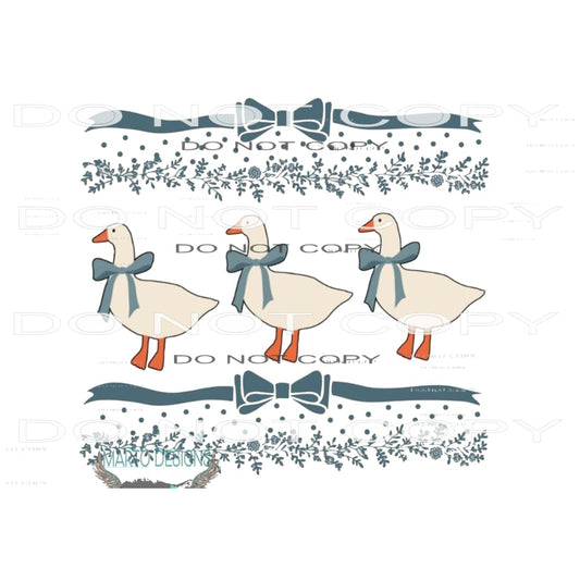 Country Duck Blue ribbon #1980 Sublimation transfers - Heat