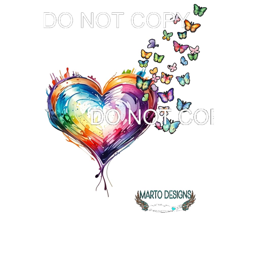 custom heart with butterflies Sandy # 3445 Sublimation