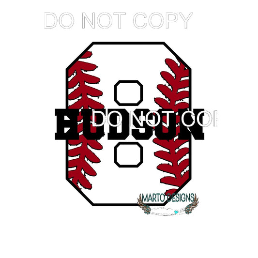custom name baseball with numbers # 3338 in notes let