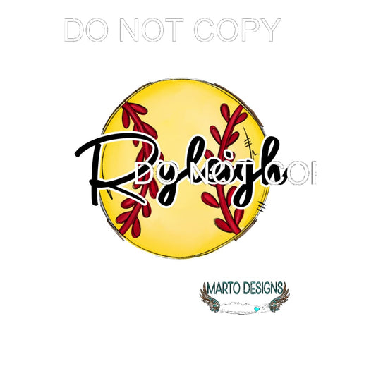 custom name softball # 3340 in notes let me know name