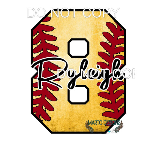 custom name softball with numbers # 3339 in notes let