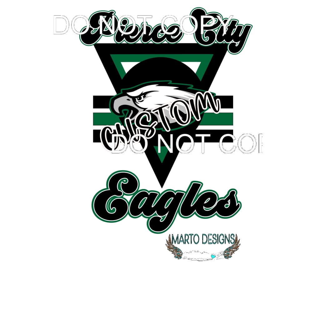 Custom Pierce City Eagles # 3343 school and colors in note