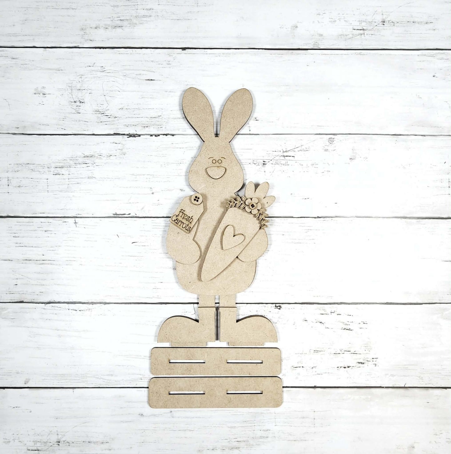 Standing Bunny # 73 Wood Laser Blank | DIY Craft Cutout | Paint-Ready