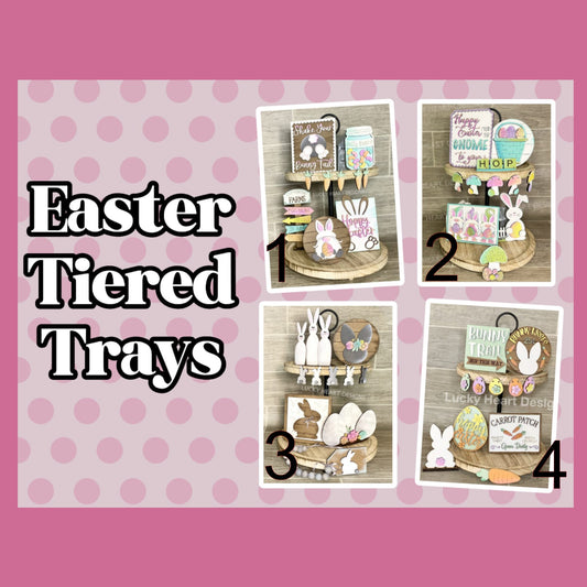 Easter Tier Tray set  You choose # 028 Wood Laser Blank | DIY Craft Cutout | Paint-Ready