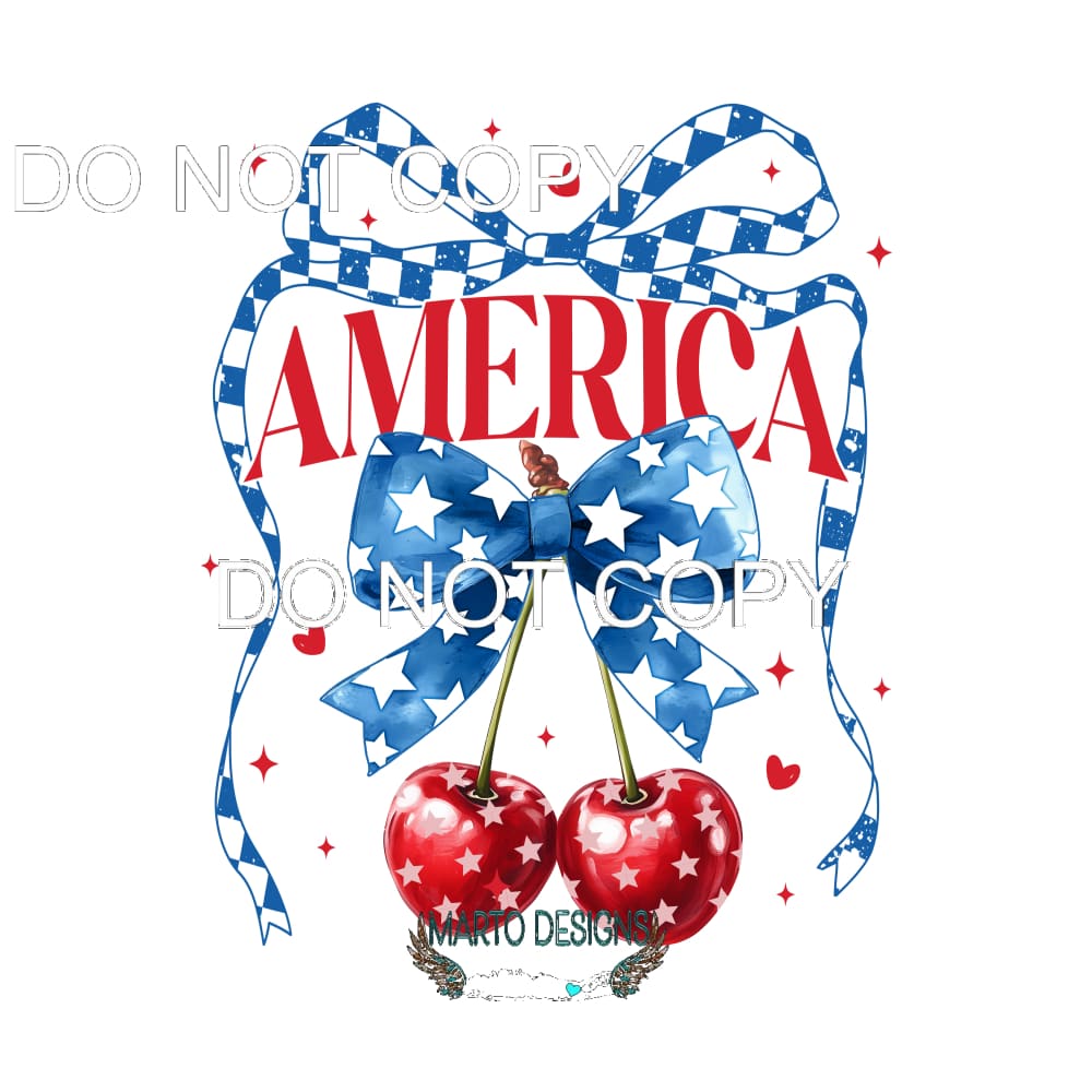 Flag Cherries # 3 Sublimation transfers - Heat Transfer