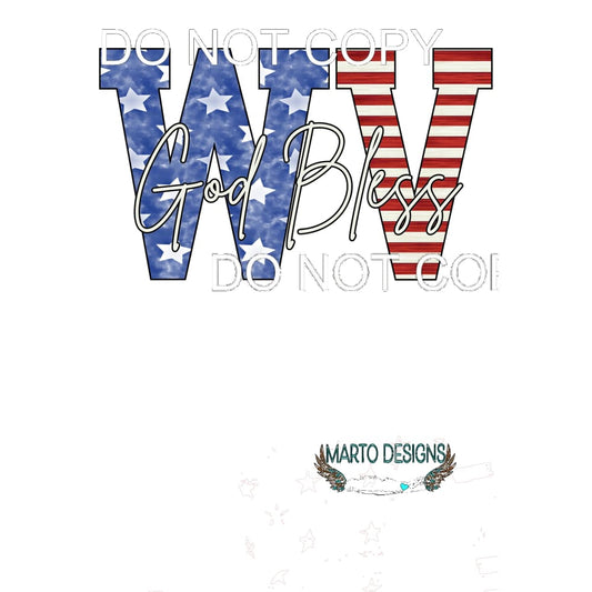 god bless west virginia Sublimation transfers - Heat