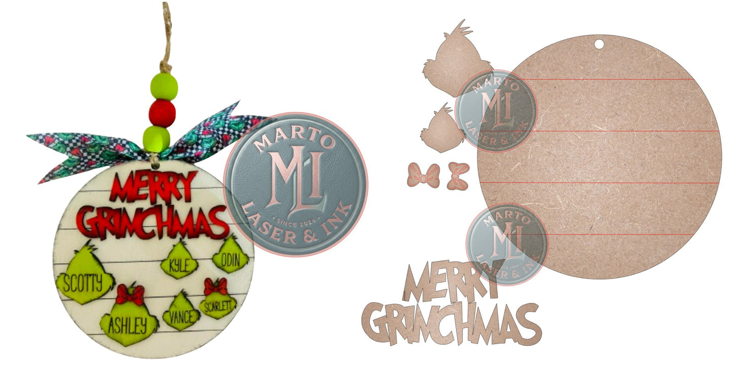 Grinch Ornament Digital Laser Cut SVG File – Instant Download