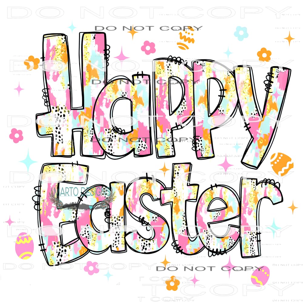 Happy Easter # 4449 Sublimation transfers - Heat Transfer