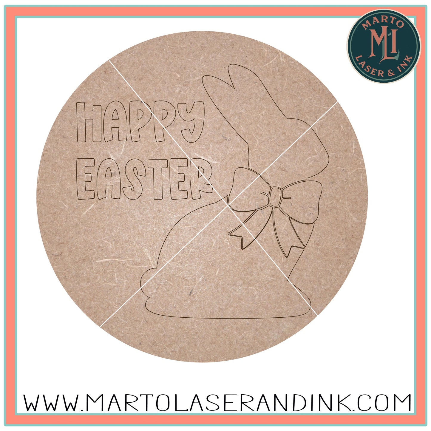 Happy Easter chocolate bunny # 007 Wood Laser Blank | DIY Craft Cutout | Paint-Ready