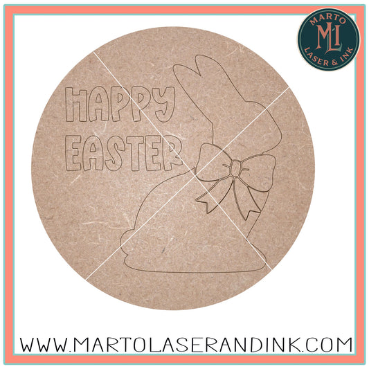 Happy Easter chocolate bunny # 007 Wood Laser Blank | DIY Craft Cutout | Paint-Ready