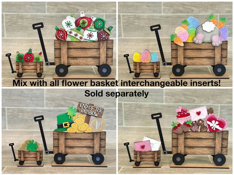 WAGON BASE INTERCHANGEABLE # 1114 Wood Laser Blank | DIY Craft Cutout | Paint-Ready