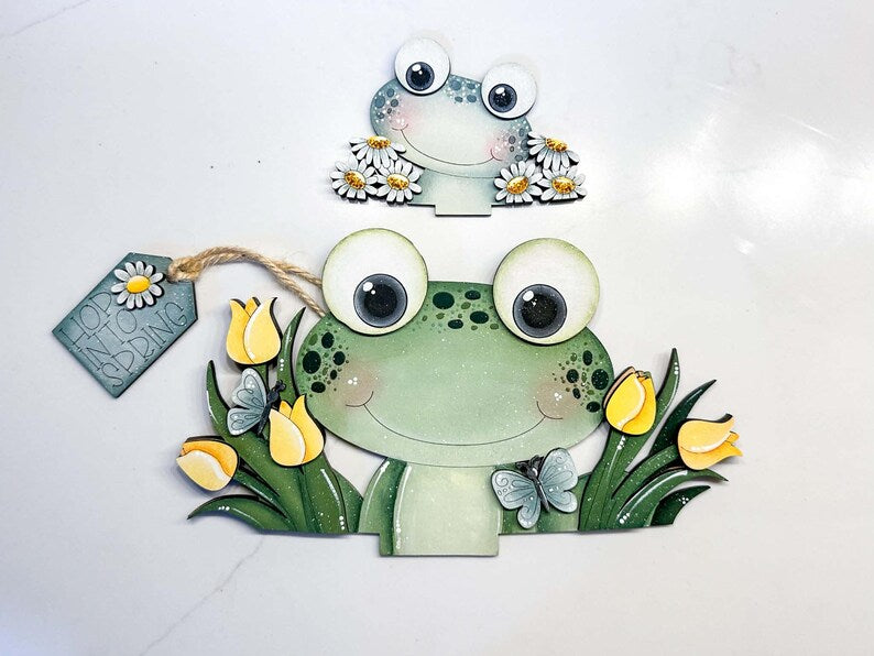 Frog Large- # 1119 INSERT FOR INTERCHANGEABLE WOOD  Wood Laser Blank | DIY Craft Cutout | Paint-Ready