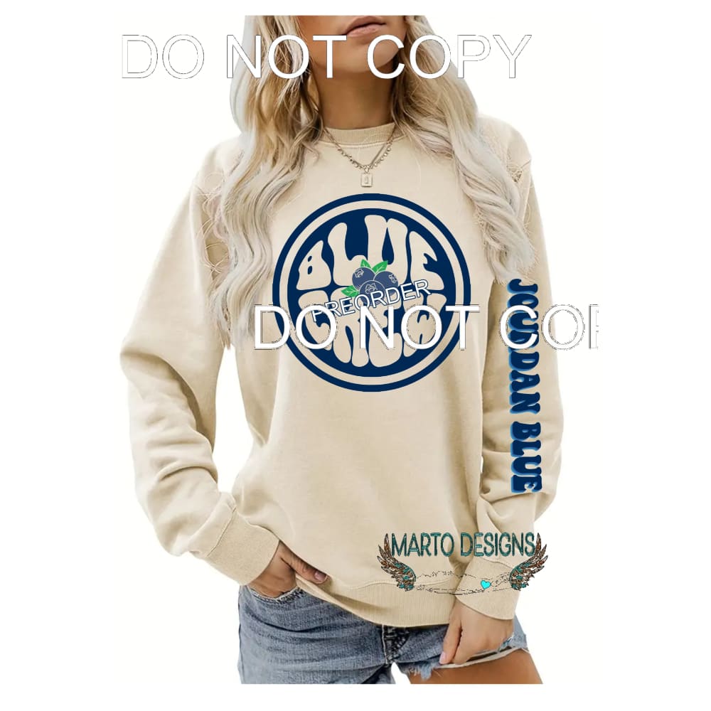 Jourdan Blue 1 Long Sleeve tee Sublimation transfers - Heat