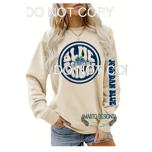 Jourdan Blue 1 Long Sleeve tee Sublimation transfers - Heat