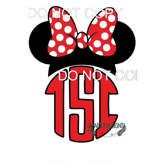 mouse monogram red Sublimation transfers - Heat Transfer