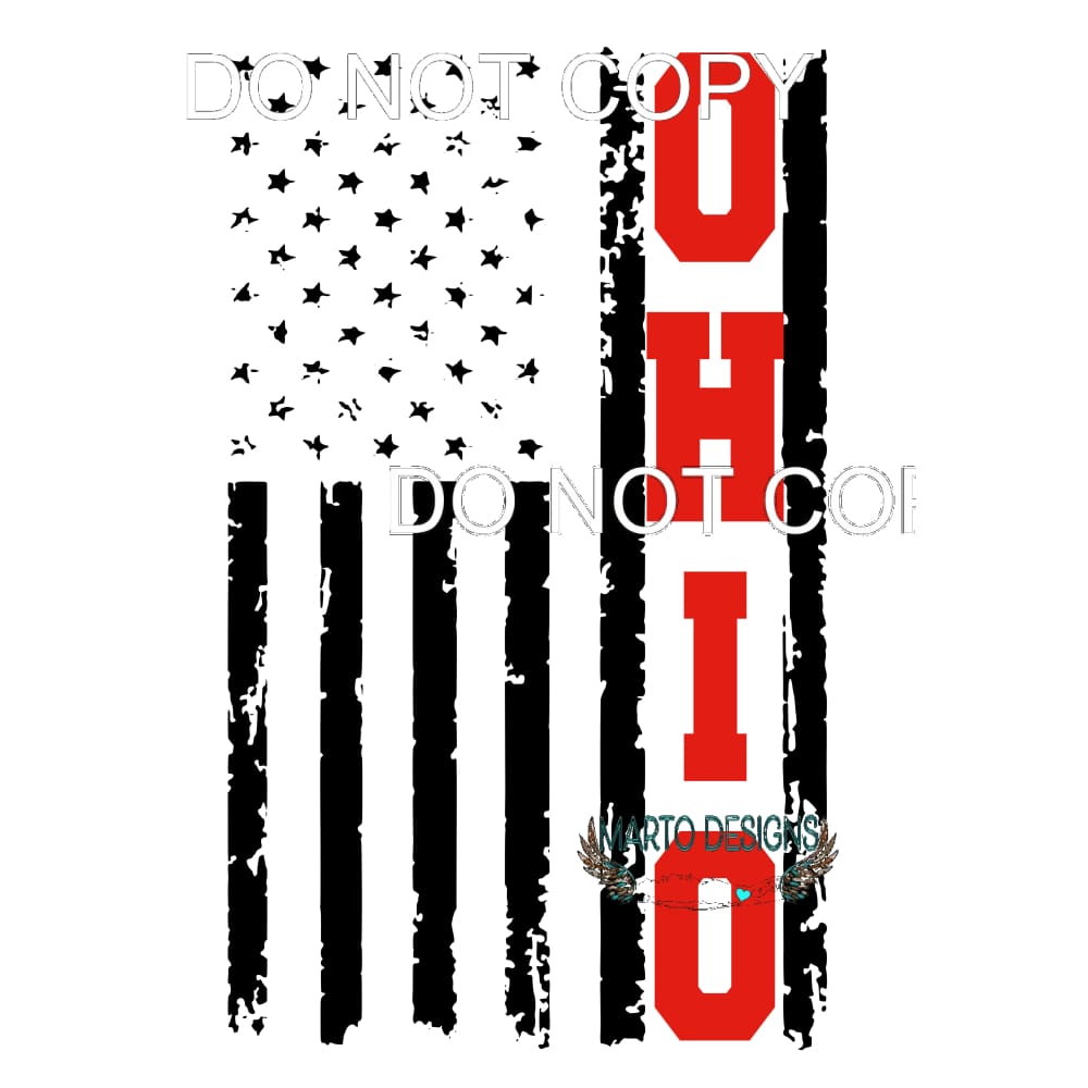 ohio flag # 2482 Sublimation transfers - Heat Transfer