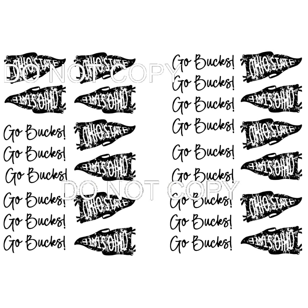 Ohio gang sheet # 4433 Sublimation transfers adult 13x9