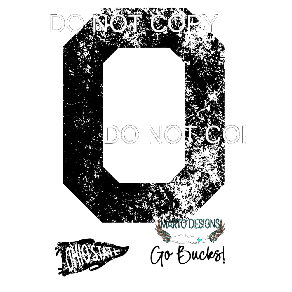 Ohio Grunge Includes 2 sleeve designs # 4431 Sublimation