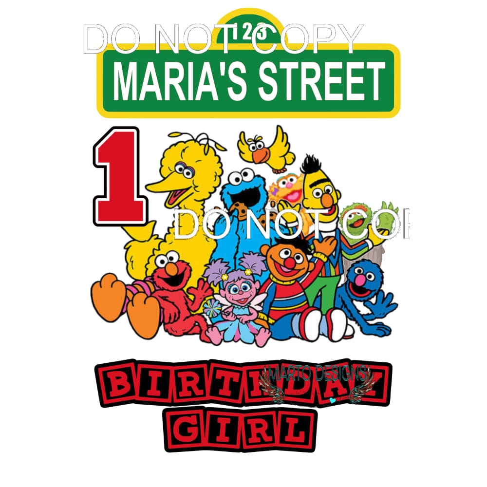 Sesame street Custom RED Blocks Name Mom dad sister