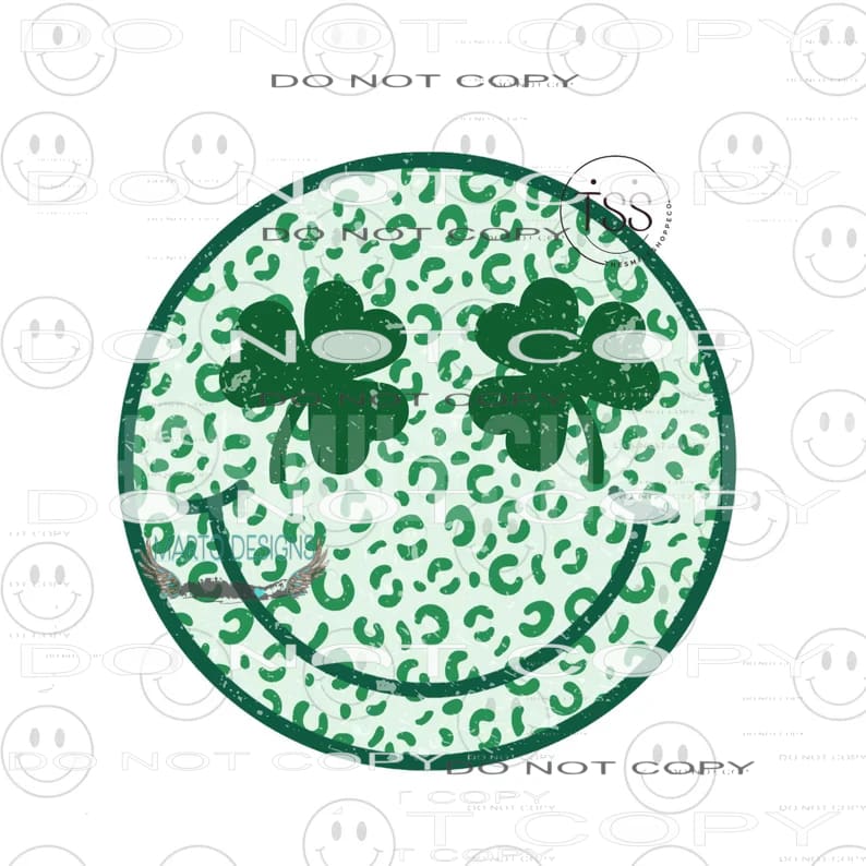 Shamrock Smile face Leopard # 7800 Sublimation transfers