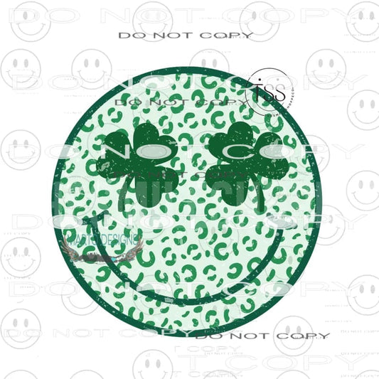 Shamrock Smile face Leopard # 7800 Sublimation transfers