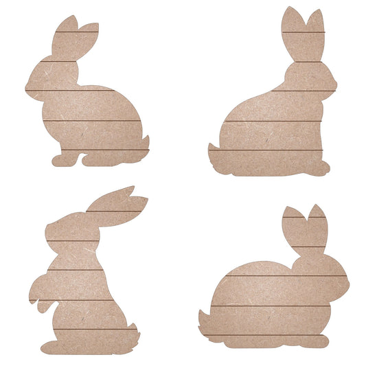 Shiplap Bunnies # 040 Wood Laser Blank | DIY Craft Cutout | Paint-Ready