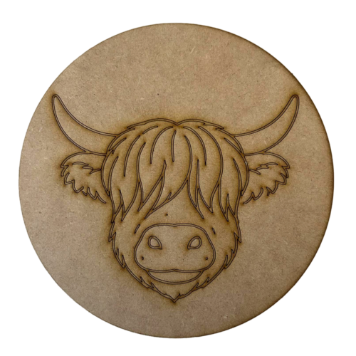 Highland cow  engraved  # 42 - 4 sizes available  Wood Laser Blank | DIY Craft Cutout | Paint-Ready