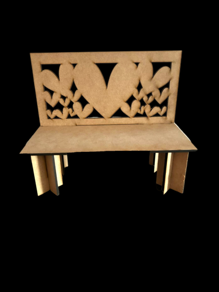 Small Bench with 2 Interchangeable Back  inserts DIGITAL # 9010 Laser Cut SVG File – Instant Download