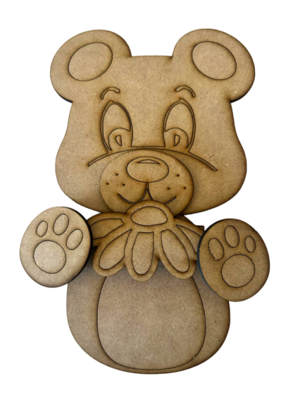 Bear # 102 PEEK A PAL Wood Laser Blank | DIY Craft Cutout | Paint-Ready