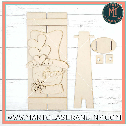 snowman Valentine pallet sign # 013 Wood Laser Blank | DIY Craft Cutout | Paint-Ready