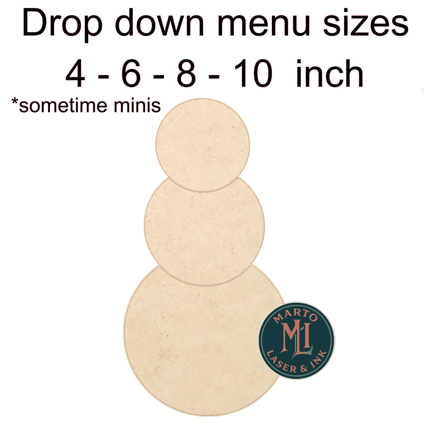 snowman shape # 003 Wood Laser Blank | DIY Craft Cutout | Paint-Ready