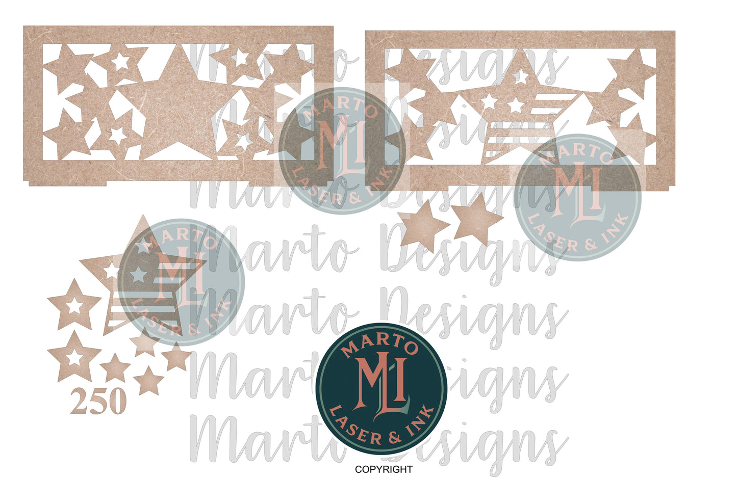Stars and stripes 2 digital inserts included Small Bench Interchangeable Back insert DIGITAL # 4200 Laser Cut SVG File – Instant Download