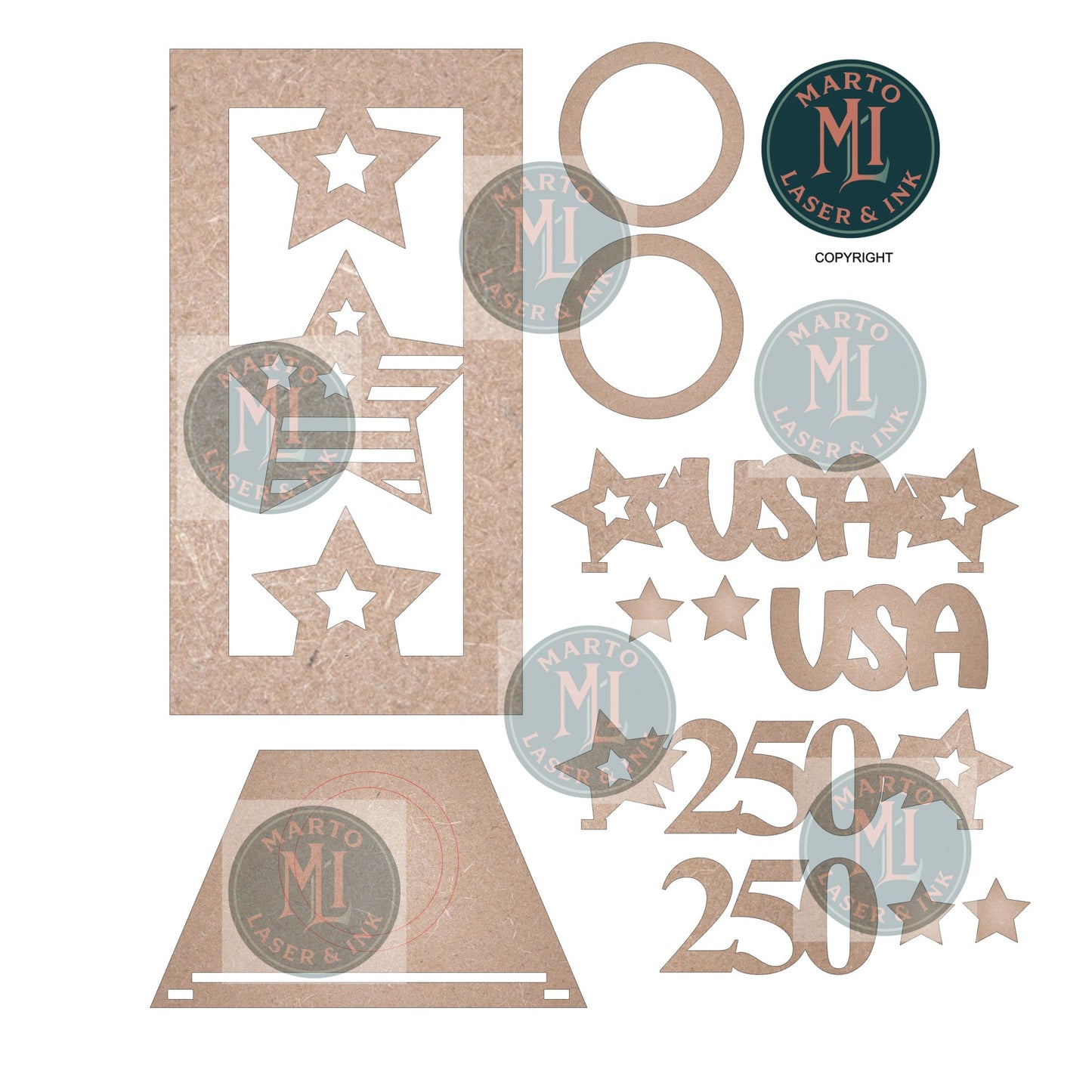 Stars and Stripes interchangeable candle holder 2 included Digital # 4203 Laser Cut SVG File – Instant Download