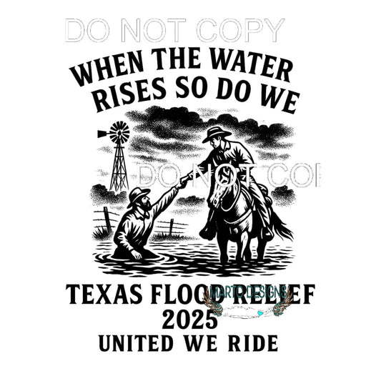 Texas Flood relief Sublimation transfers - Heat Transfer